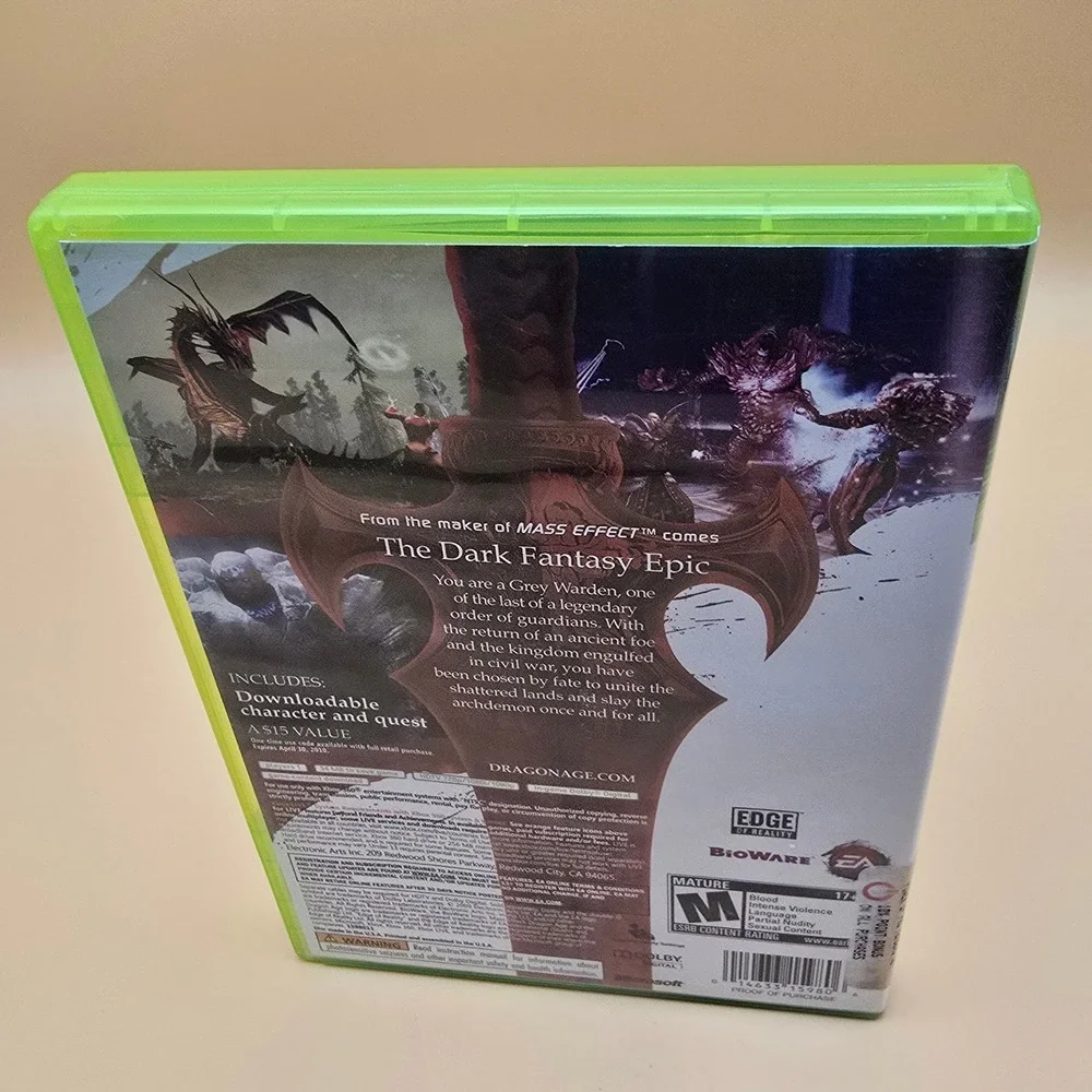 Dragon Age Origins Xbox 360 BioWare RPG Fantasy Game Complete with Manual
